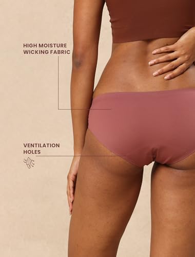 Image of Krvvy Low Waist Mid Coverage Seamless Bikini Panty for Women | Ultrasoft Underwear with 100% Cotton Gusset & Ventilation Holes