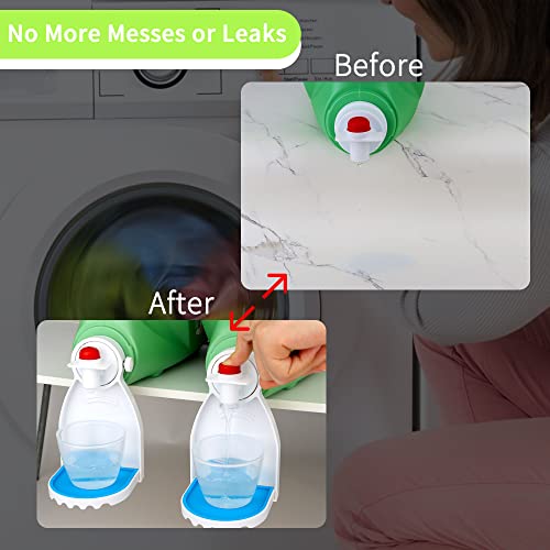 2-Pack-Laundry-Detergent-Cup-Holder-Fabric-Softener-Drip-Cup-Holders-Drip-Catcher-Tray-with-Fixing-Screw-Detergent-Drip-Catcher-and-Drip-Tray-Removable-Silicone-Pad-LVYOUIF