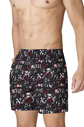 Image of Van Heusen Men Allover Print Boxer Shorts - 100% Super Combed Cotton - Pack of 2 - Functional Pockets
