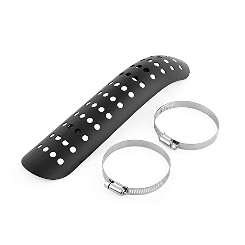 Cubierta de tubo de escape universal y escudo térmico negro para silenciador