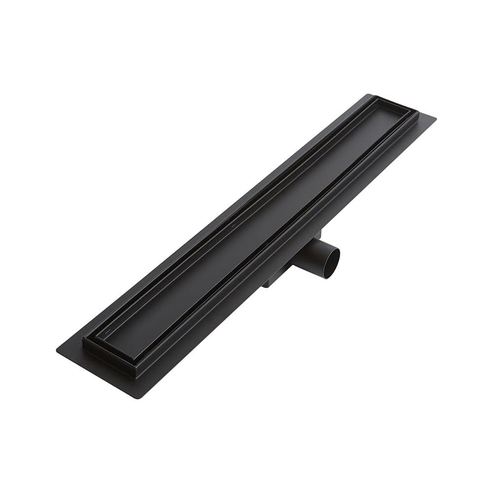 Milano Black Tile Insert Linear Stainless Steel Shower Drain - 800Mm