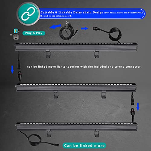 Image of New Upgraded Wall Washer LED Lights 3.2ft /40 Linkable 108W RGBW Color Changing Wash Lights with RF Remote & Switch Control, 120V, 10x60 Beam Angle, Dimmable &Timing&11 Modes LED Light Bar