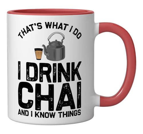Taza de cerámica para amantes del té rojo/blanco miniatura 2