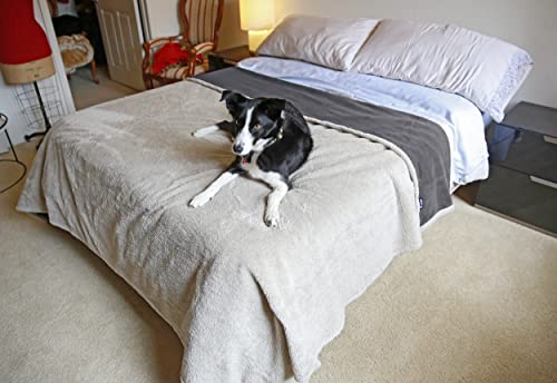 Catalonia Waterproof Blanket,Pee Proof Couch Sofa Bed Protector Cover for Baby,Super Cozy Plush Fleece Warm Sherpa Lining Throws and Blankets for Boating Camping, Extra Large 80''x90'' Gray