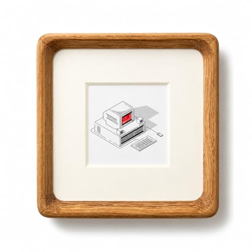 Youncewooder 4x4 Picture Frame with 2x2 Mat - Solid Teak Wood Square Frame, Wall & Tabletop Display for Baby & Pet Photos (4x4,Teak) by Youncewooder - Used condition - US$19.66