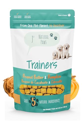 Puppy Treats - Peanut Butter & Pumpkin Dog Treats, Crunchy Training Biscuits, All Natural, Human Grade, Vegetarian, Low Calorie, Made in Canada, 100 g image 3