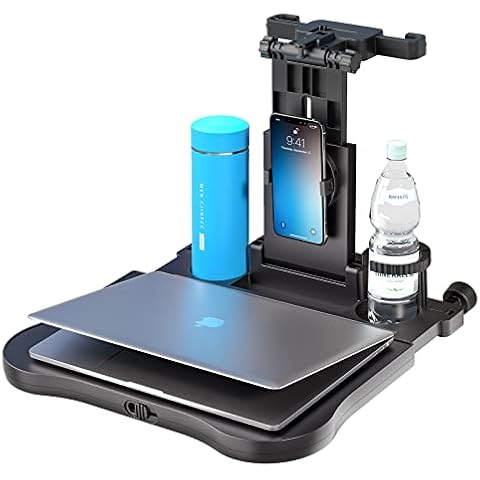 VRBFF Car Backseat Tray Table, Foldable Tray Kids Seat Back Organizer for Car Travel, Multifunctional Car Back Seat Laptop Desk, Car Table with Phone Holder, for Working, Writing, Eating, Traveling Cover
