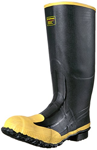 LaCrosse Meta 16” Men’s Steel Toe Rain Boots with Premium Natural Rubber Construction, Grippy Trac-Lite Outsole, and EVA Footbed