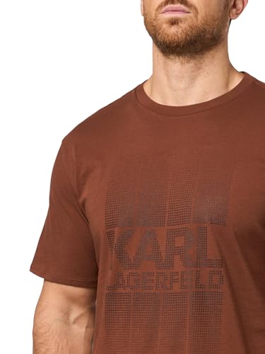 Image of Karl Lagerfeld Men's Crewneck Short Sleeve Graphic Design Relaxed Fit T-Shirt