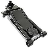 WEIMALL 油圧 ガレージジャッキ 3t【強力 超低床】デュアルポンプ式 最低位75mm/最高位500mm ローダウン車対応 スチール 保護ゴムパッド (ブラック) SJW300B
