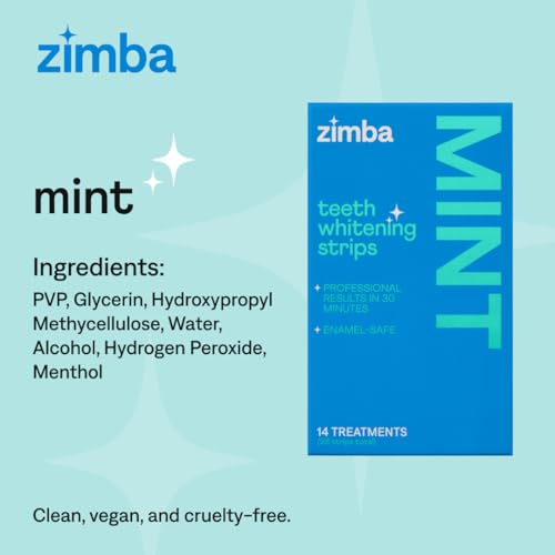 Zimba 20190120 Teeth Whitening Strips Vegan Whitening Strip Enamel Safe Teeth Whitening Hydrogen Peroxide Teeth Whitener thumb #8