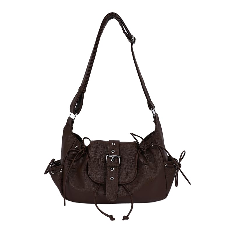 Sac à main vintage années 90 en cuir synthétique chic à cordon de serrage quotidien