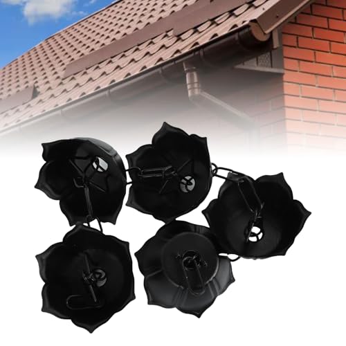 Colector de lluvia Mavaol de aluminio duradero con acabado decorativo negro 7