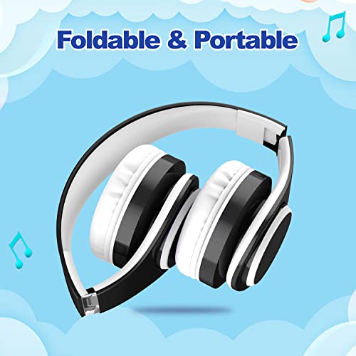 Kids Headphones Bluetooth Wireless 85Db/110Db Volume Limit Headset Fit For Aged 3-21 Over-Ear And Build-In Mic Wired & Sd Card Mode Headphones For Boys Girls Travel School Phone Pad Tablet Pc Black #TOP4