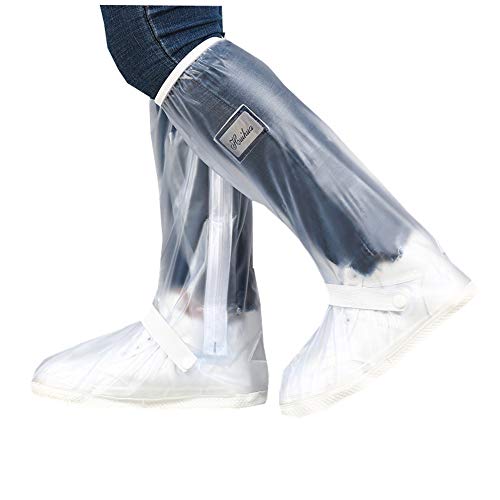 Fundas impermeables para calzado Overshoes Rain Boots, protección contra lluvia, nieve y barro, reutilizables y plegables, talla mediana, transparentes, para hombres y mujeres miniatura 1