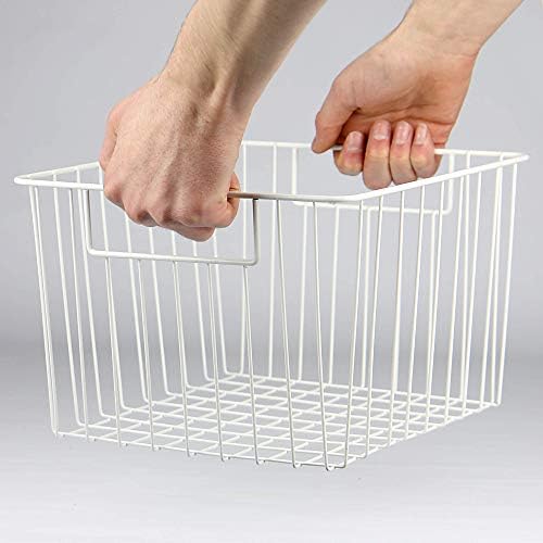 Mesh Storage Baskets - Pack of 2 | Wire Organiser Bins | Multi Purpose Wire Shelves | Bedroom, Kitchen or Bathroom Storage | Desk Organisation | M&W