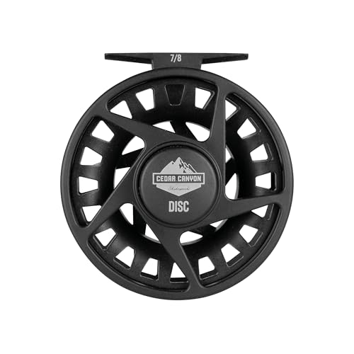 Shakespeare Cedar Canyon Disc Carrete de Mosca - Construcción Ligera de Grafito, recuperación Convertible Izquierda/Derecha, Rendimiento Suave, Carrete de Pesca a Mosca - 7/8