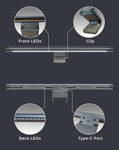 Image of RGB Monitor Light Bar with Wireless Remote, Dual-Source Gaming Computer Lamp for Curved & Flat Monitors (0.39 inch-1.18 inch), Ambient Backlight, Stepless Dimming (Ra95), No Glare Desk Setup