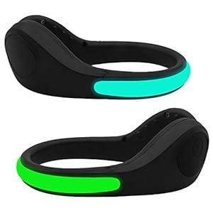 Shoe Clip Lights (2 Pack) Reflective Safety Night Running Gear for Runners Joggers Bikers Walkers, Color Changing RGB…