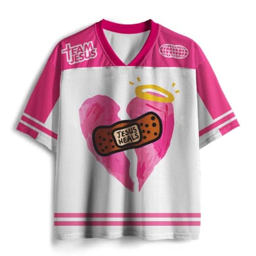 Graphic Tees Summer Novelty Women Men Oversized Broken Heart Christian Jersey