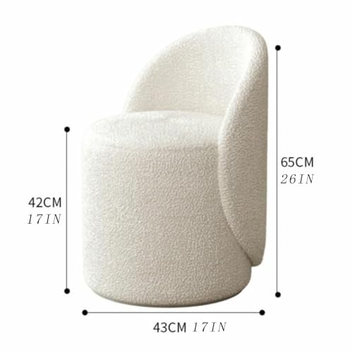Taburete giratorio 360 para tocador con respaldo cómodo y compacto 3