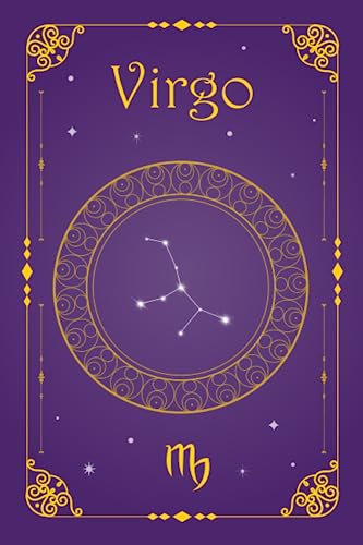 Zodiac Sign Virgo Purple Star Constellation Paperback A5 6x9 notebook journal blank lined 200 pages
