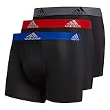 adidas Men's Performance Trunk Underwear (3-Pack), Black/Collegiate Royal Blue/Scarlet Red, Medium