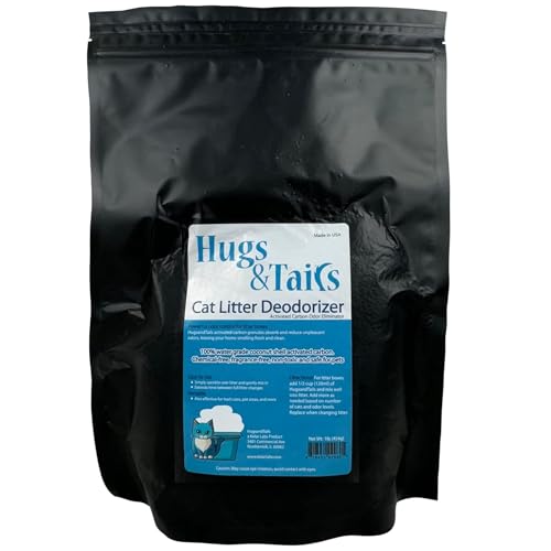 Cat Litter Deodorizer – Pet Safe Odor Eliminator & Housebreaking Supplies for Cats, Kittens, & Small Pets – Natural, Unscented, Non Toxic, Low Dust, 1 lb, by HugsandTails