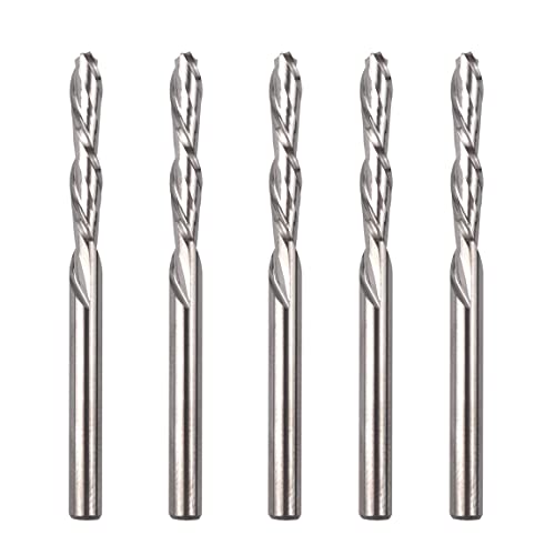 CBRIGHT 5 Stück 1/8-Zoll-Schaftfräser für linke Hand, zweischneidig, Wolframkarbid, 17 mm, 5 Stück Cover