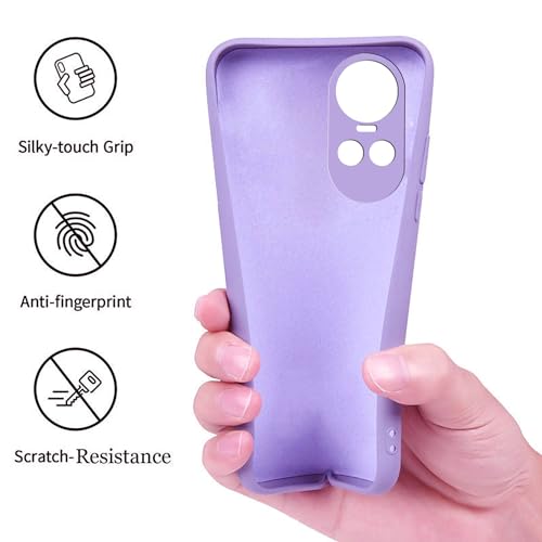 Image of A rtistque Liquid Silicone Back Cover Case for Oppo Reno 10 5G / Oppo Reno 10 Pro 5G Shockproof TPU Soft Flexible with Camera Protection - Purple