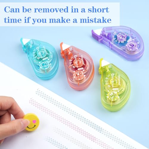 8 Stück Kleberoller, Fotokleber Klebemaus Selbstklebend, Kleberoller Doppelseitig Klebespender für Fotos, Karten, Scrapbook, Basteln, Schule und Büro (4 colors)