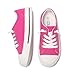 Colgo Boys Girls Sneakers Canvas Lace up Walking Shoes for Little Big Kids Size 11-6(Bright Fuchsia, 4 Big Kid)