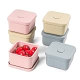 AOEDEO 6 pcs 10 oz Silicone Snack Containers with Lids Silicone Food Storage Containers, Baby Snack Container Small Lunch Container for Kids, Daycare, School and Travel