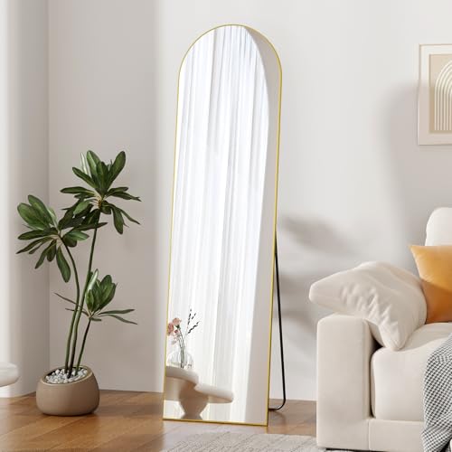 Full Length Mirror,58" x16,3 in 1Full Length Mirror can Wall Mounted,Standing or Leaning,Full Body Mirrors with Aluminum Alloy Frame,Home Decor Gold