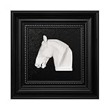 FOLKOR LIFE Black and White Framed Wall Art Sculpture for Home Vintage Decor, Horse Head Wall Decor Statue, Hanging Wall Plaque for Modern Farmhouse Living Room, Bedroom Decoration