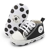 Tutoo Baby Boys Girls Canvas Sneaker Infant Lace-up Warm Plush Lining Soft Sole Newborn First Walkers Shoes