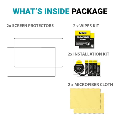 Image of POPIO Military-Grade Gorilla Tempered Glass for Sony DSLR Alpha Nex-7 NEX-6 NEX-5 A6600 A6500 A6400 A6300 A6000 A5000 ILCE-6500 Digital Camera, Pack of 2