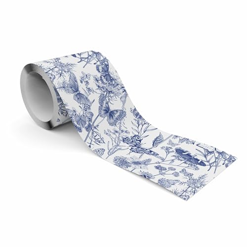 Muralo Frise autocollante - Frise murale décorative pour murs, meubles, plafonds, papiers peints, revêtements muraux, portes, Fleurs, papillons l x H : 10 cm...