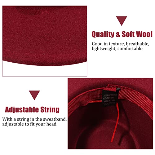 Outink Men Women Cowboy Cowgirl Hat Western Fur Felt Wide Brim Cowboy Hat With Leather Belt For Halloween Costume Party (1 Pack-Black 1) #TOP3