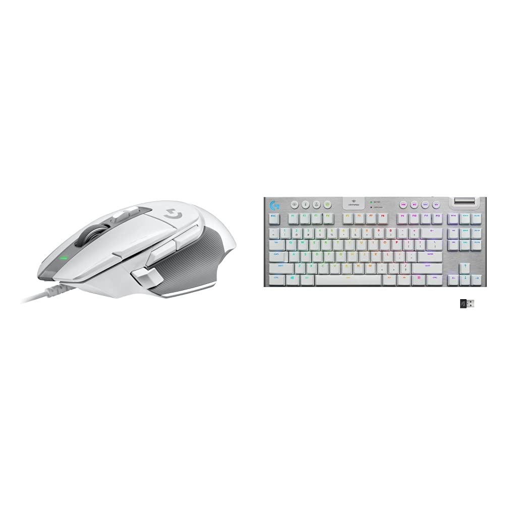 Logitech G502 X Wired Gaming Mouse + G915 TKL Mechanical Gaming Keyboard (Tactile) - WhiteCarbon Neutral Certified by SCS Global Services