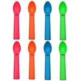 sunnates 8 Pack Plastic Ice Cream Scoop & Fruit Scoop Nonstick Ice Cream Spoon with Comfortable Handle for Home Gatherings Dessert Shops and Kitchen Tools 4 Colors