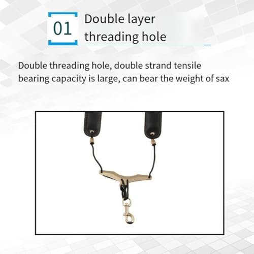 Sangle de saxophone pliable Fangxuee bandoulière cuir instruments à vent