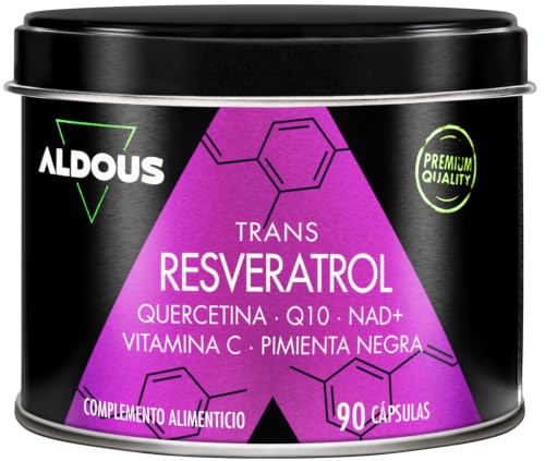 Resveratrol 600mg + NAD+, Vitamina C, Q10, Quercetina, Pimienta negra