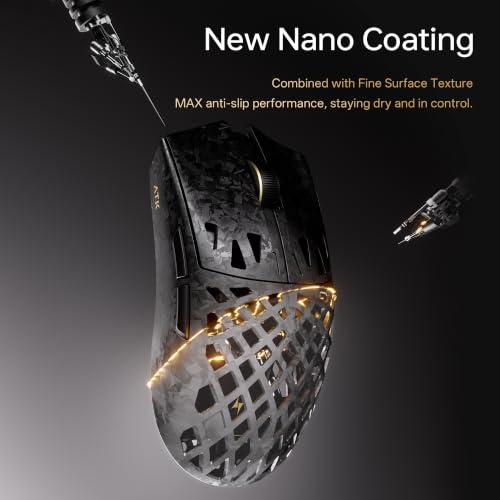 Image of ATK Blazing Sky Ghost Extreme+ Wireless Gaming Mouse, Hollow Carbon Fiber, PAW3955 Master Sensor, DPI up to 50,000, 48g Lightweight, 8K Polling, 130 Hr Battery Life, Dual-Mode 2.4G /Wired - Black