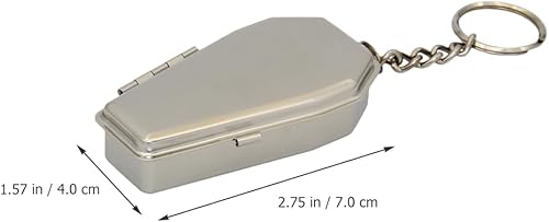 Miniatura 5 de EXCEART Llavero de cenicero de ataúd de Halloween novedoso ataúd llaveros portátil cenicero llavero anillos bolsa coche gótico