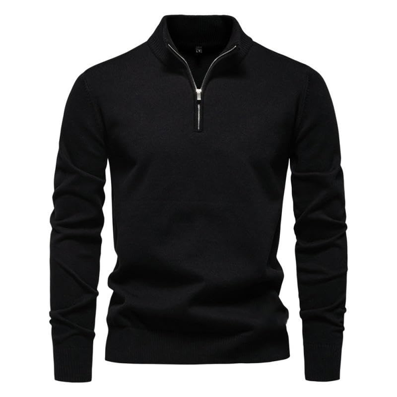Jersey de algodón con cuello alto y cremallera para oficina y fin de semana 5