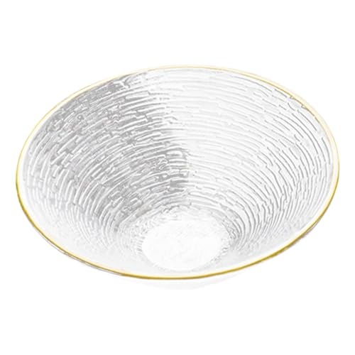 OUNONA Ciotola in Vetro per Insalata e Frutta con Design Elegante a Righe Ciotola Multifunzione per Dessert e Snack Vetro Alimentare Sicuro