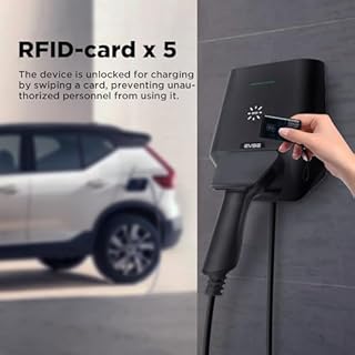 WISSENERGY Wallbox 7,4 KW pour Véhicule Électrique avec RFID, Monophasé 16A | 24A | 32A avec Débouché Type 2, Borne de Recharge Vehicule Electrique Mode 3 avec Norme EU IEC 62196-2 pour BEV PHEV