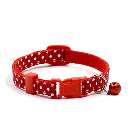 Collier en nylon imprimé à pois avec clochette pour chien, chiot ou chat Largeur 1 cm 6 couleurs disponibles Cover