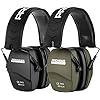 PROHEAR 016 Shooting Ear Protection Earmuffs 2 Pack&Electronic Ear Protection for Shooting with 4X Sound Amplification, Gun Range Hearing Protection Muffs, NRR 23dB Noise Reduction Headphones Blue